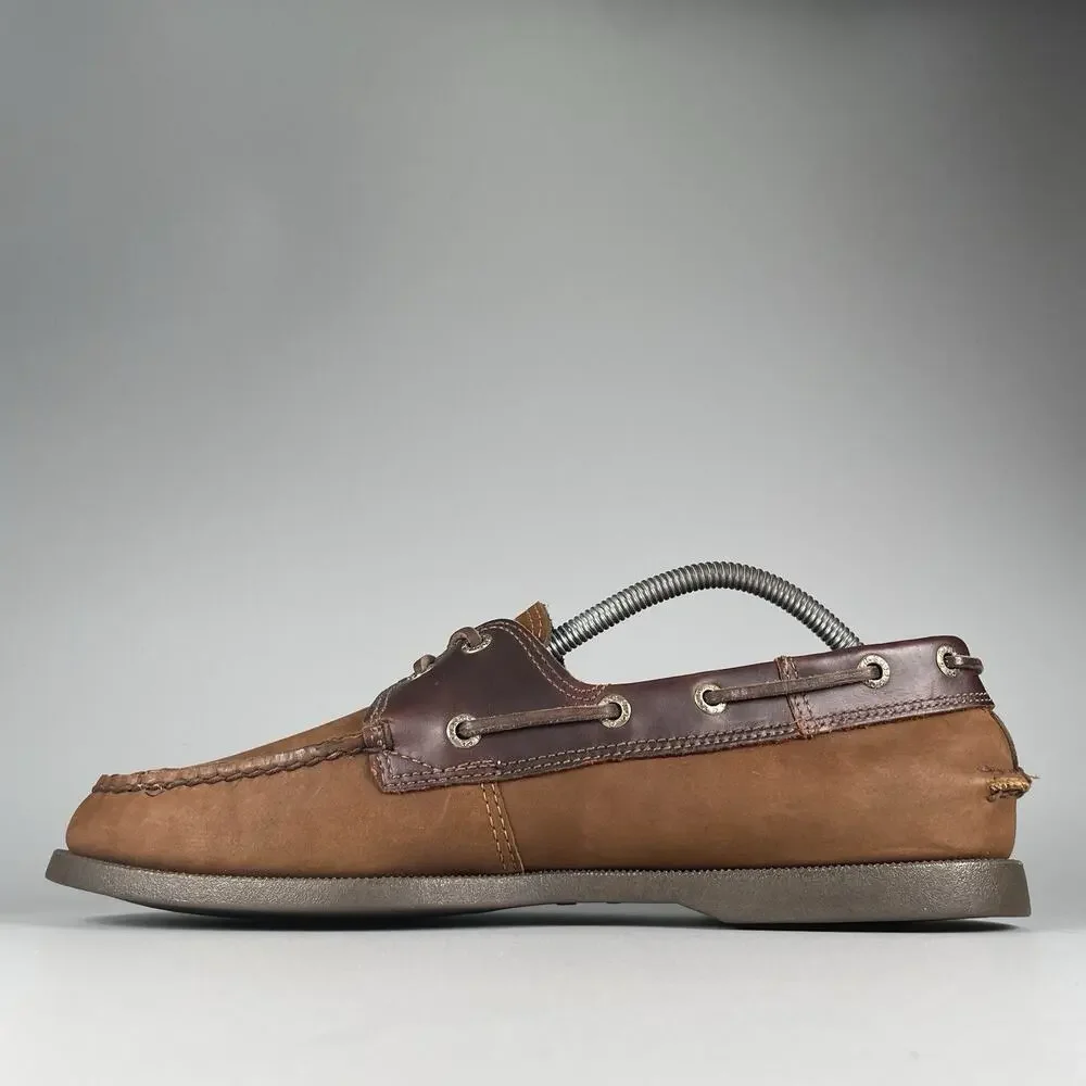 G.H. Bass Hampton Core 2 Men’s 10 M Brown Leather Loafer Moc Toe Boat Shoes EUC